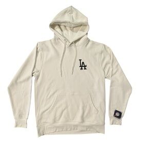 Genuine Merchandise LA Dodgers White Hoodie Black Logo Medium